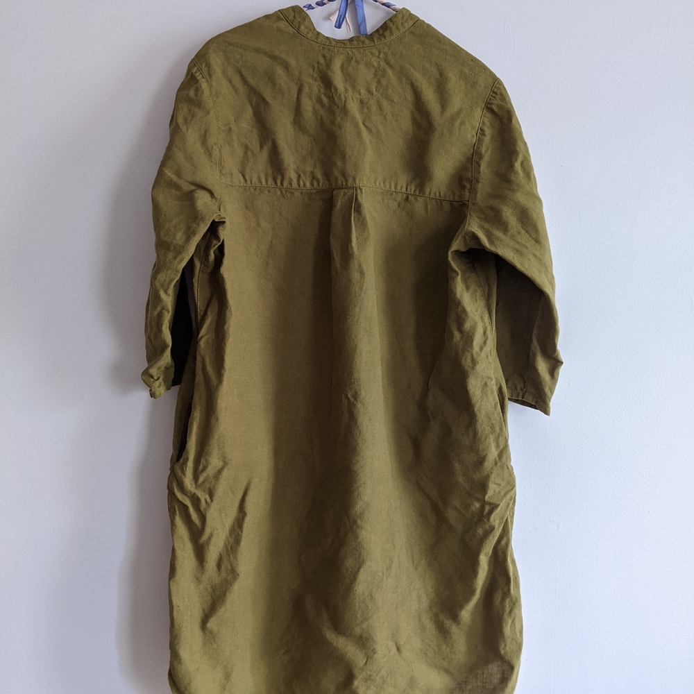 Olive Linen Tunic Dress by notPERFECTLINEN - Picture 2 of 9